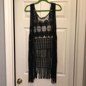 Black Crochet Vest